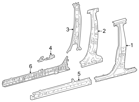 2023 Toyota Prius Center Pillar & Rocker Diagram