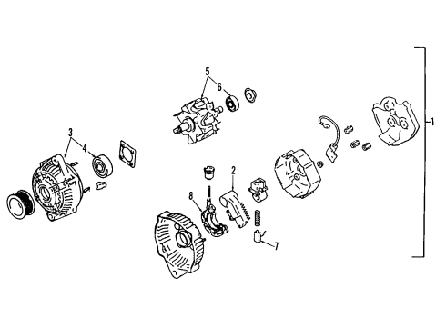 1992 Toyota Previa Regulator Assy, Generator Diagram for 27700-66020