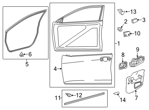 2017 Toyota Camry GARNISH, Door Frame Diagram for 67663-06240