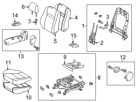 2014 Toyota Camry Passenger Seat Components Diagram