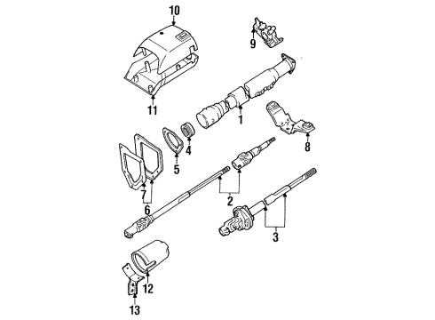 1987 Toyota Pickup Shaft Sub-Assy, Steering Main Diagram for 45210-35101