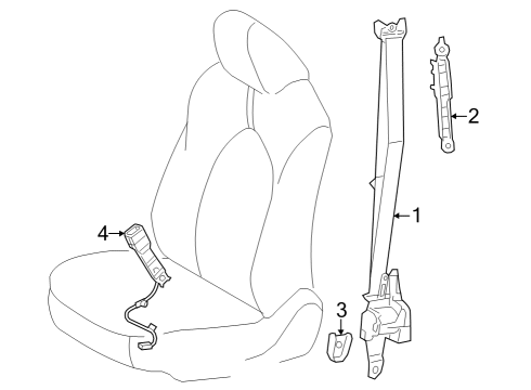 2023 Toyota Crown Front Seat Belts Diagram