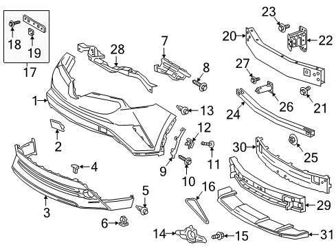 2018 Toyota C-HR Bracket Sub-Assembly, Fr Diagram for 57013-0W030