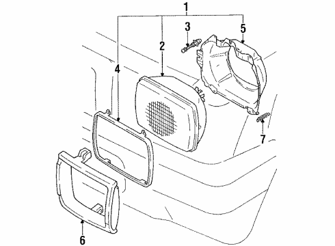 1991 Toyota 4Runner Headlamps, Electrical Diagram