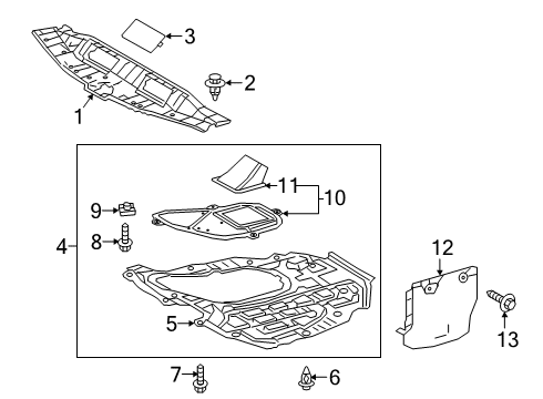 2022 Toyota Camry Cover, Engine Under Diagram for 51442-06280