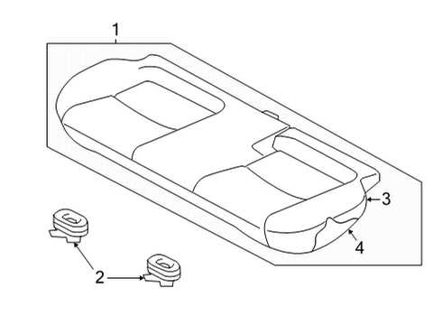 2020 Toyota Yaris Rear Seat Components Diagram