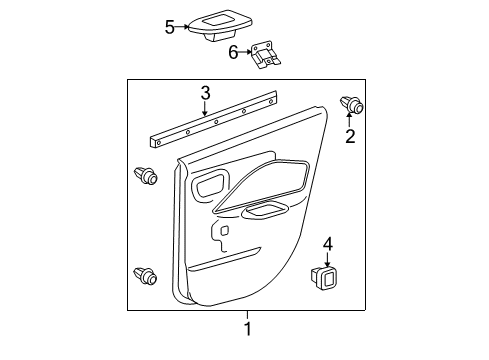 2009 Toyota Yaris Interior Trim - Rear Door Diagram 1 - Thumbnail