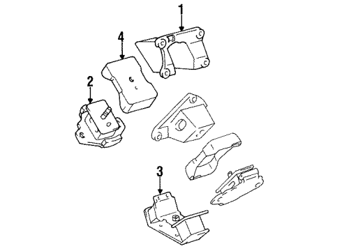 1997 Toyota T100 Engine & Trans Mounting Diagram 2 - Thumbnail