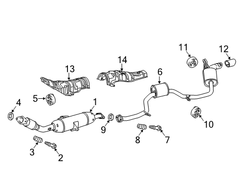 2016 Scion iM Front Exhaust Pipe Assembly Diagram for 17410-37A50