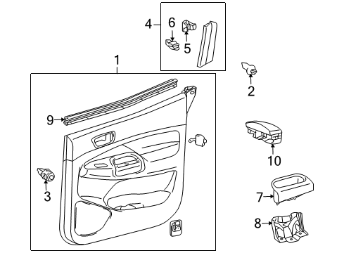 2006 Toyota Tacoma Weatherstrip, Rear Door Glass, Inner RH Diagram for 68173-04010