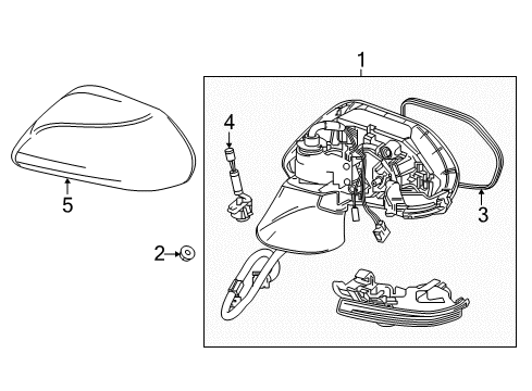 2020 Toyota Camry Outside Mirrors Diagram