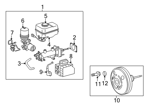 2006 Toyota Tacoma Brake Master Cylinder Sub-Assembly W/Plate Diagram for 47028-04030