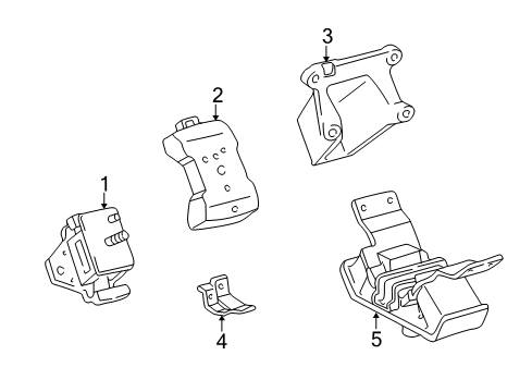 1998 Toyota 4Runner Engine & Trans Mounting Diagram 2 - Thumbnail