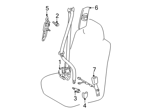 2010 Toyota 4Runner Front Seat Belts Diagram