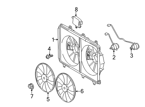 2011 Toyota Highlander Cooling System, Radiator, Water Pump, Cooling Fan Diagram 2 - Thumbnail