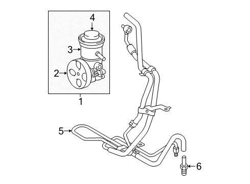 2021 Toyota Tacoma P/S Pump & Hoses, Steering Gear & Linkage Diagram