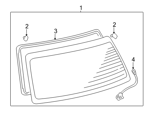 2003 Toyota Highlander Moulding, Back Window, Outside Diagram for 64813-48010