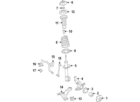 2003 Toyota Solara Front Suspension, Control Arm, Stabilizer Bar Diagram 2 - Thumbnail