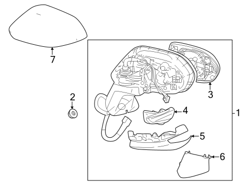 2023 Toyota GR Corolla Lamp Assembly, Side Turn Diagram for 81740-52060