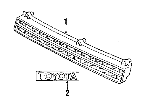 1986 Toyota Corolla Radiator Grille Emblem(Or Front Panel) Diagram for 75311-1A331