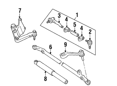 1991 Toyota 4Runner Steering Column & Wheel, Steering Gear & Linkage Diagram 7 - Thumbnail