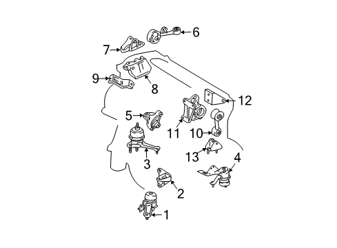 2007 Toyota Solara Engine & Trans Mounting Diagram 3 - Thumbnail