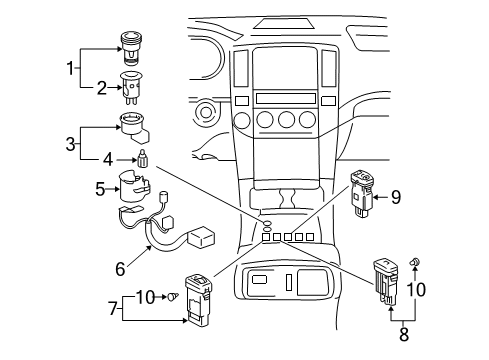 2003 Toyota 4Runner Wire, Cigarette Lighter Diagram for 82390-35010