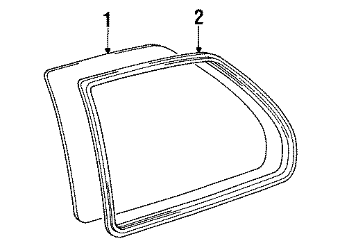 1992 Toyota Tercel Quarter Panel - Glass & Hardware Diagram