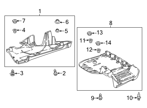 2018 Toyota Camry Rear Body & Floor - Under Cover & Splash Shields Diagram