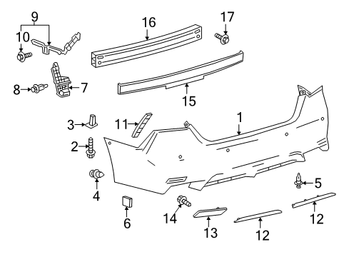 2020 Toyota Camry Rear Bumper Diagram