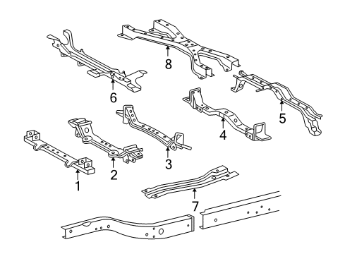 2008 Toyota Tacoma Crossmembers & Components Diagram 4 - Thumbnail