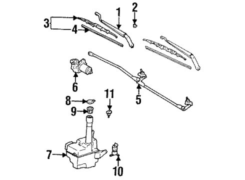 1999 Toyota Avalon Link Assy, Windshield Wiper Diagram for 85150-07010