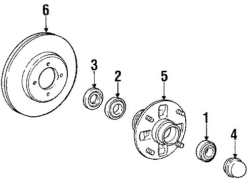 1985 Toyota Celica Wheel Sub-Assembly, Disc Diagram for 42601-12101