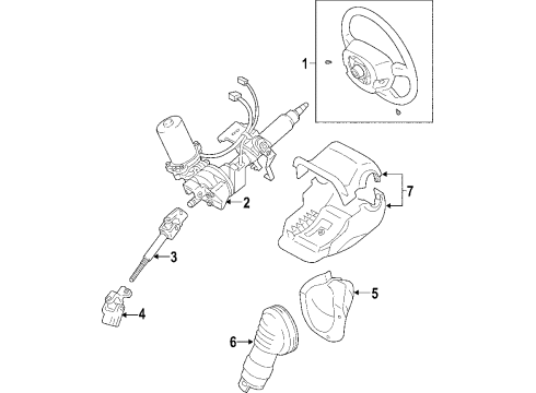 2010 Toyota Yaris Steering Column & Wheel, Steering Gear & Linkage Diagram 1 - Thumbnail