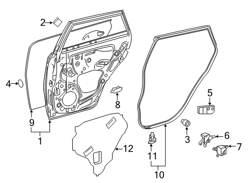 2016 Scion iM Bracket, Rear Door Ins Diagram for 67385-12010