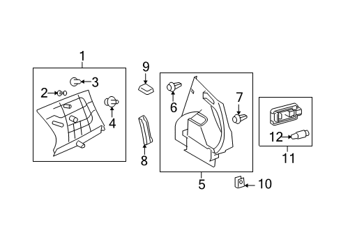 2009 Scion xD Interior Trim - Quarter Panels Diagram