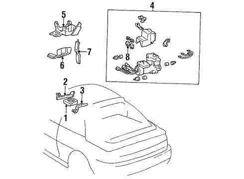 1991 Toyota MR2 Bracket, Skid Control Computer Diagram for 88268-17030