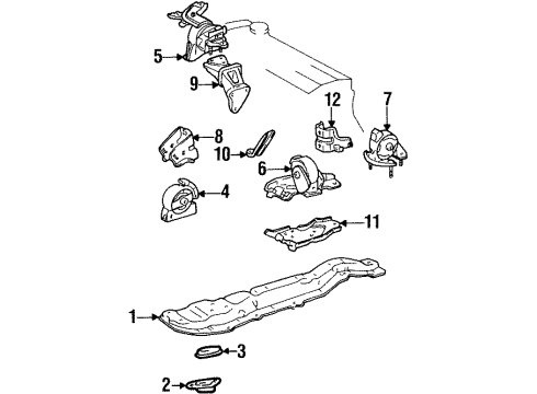 1995 Toyota Corolla Engine & Trans Mounting Diagram