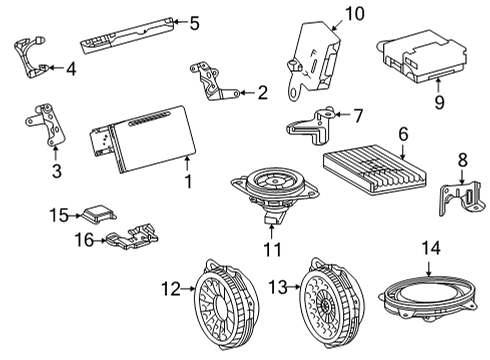 2019 Toyota Mirai Bracket, Radio RECEI Diagram for 86211-62030