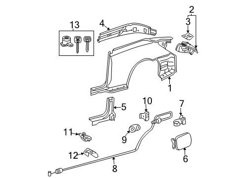 2008 Toyota Solara Fuel Door Diagram 1 - Thumbnail