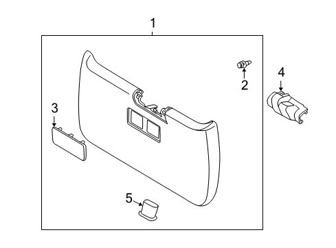 2006 Toyota Matrix Board Assy, Back Door Trim Diagram for 67750-02030-B0