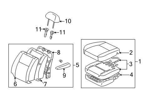 2001 Toyota Tundra Cushion Assembly, Front Seat, RH Diagram for 71410-0C070-E0