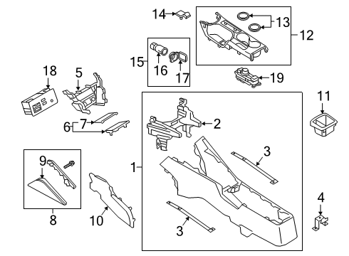 2020 Toyota Yaris Center Console Diagram