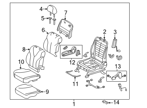 2010 Toyota Camry Front Seat Back Cover, Right(For Separate Type) Diagram for 71073-33K71-B0