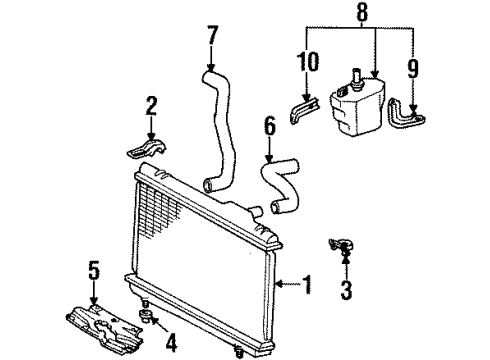 1993 Toyota Paseo Radiator Assembly Diagram for 16400-11520