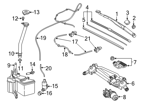 2019 Toyota C-HR Wiper Blade Rubber Diagram for 85214-10130