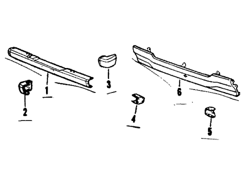 1984 Toyota Land Cruiser Stay Sub-Assembly, Front Bumper, LH Diagram for 52140-60011