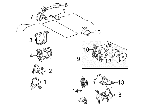 2003 Toyota Solara Engine & Trans Mounting Diagram 3 - Thumbnail