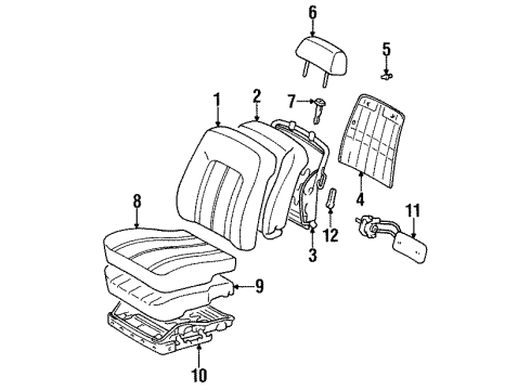 1995 Toyota Avalon Spring Assembly, Front Seat Back, LH Diagram for 71640-AC010