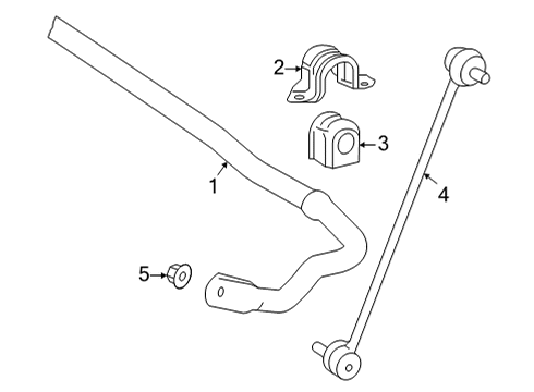 2019 Toyota Mirai Stabilizer Bar & Components - Front Diagram